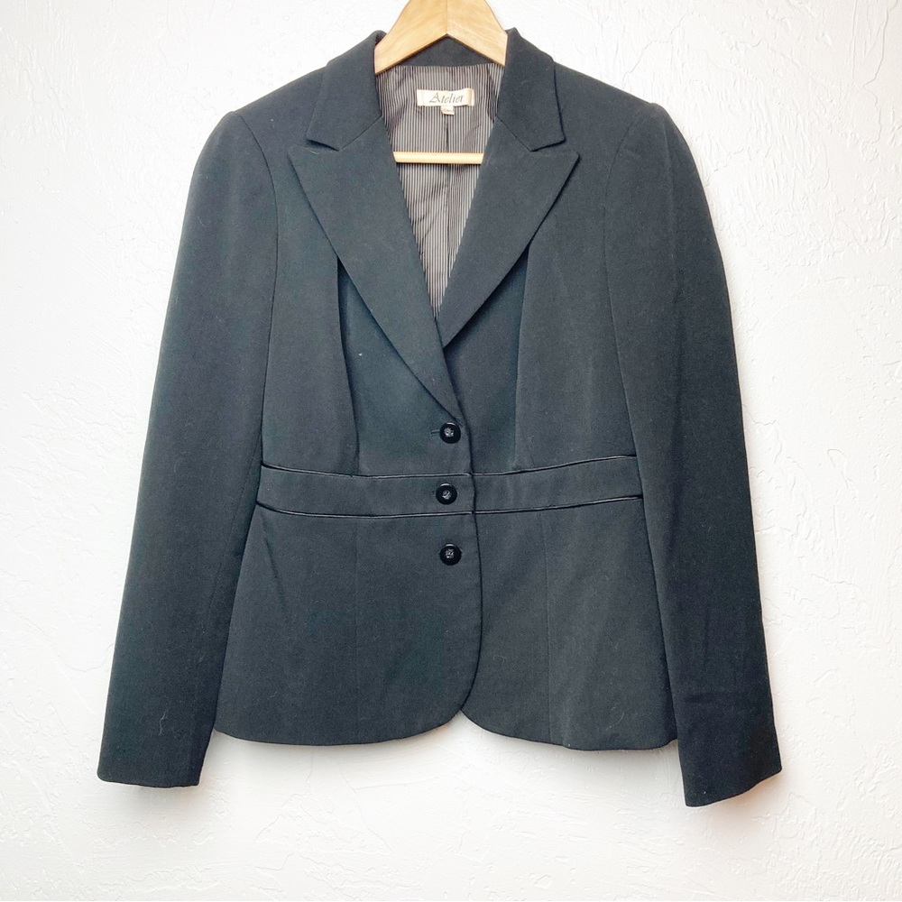 Atelier Black Blazer Size 4 peplum fit